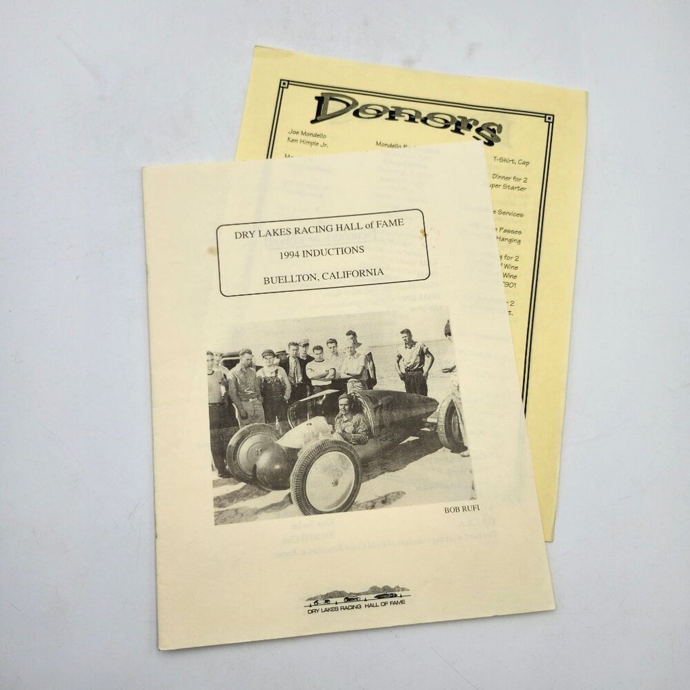 Dry Lakes Racing Hall Of Fame 1994 Inductions Program Booklet El Mirage